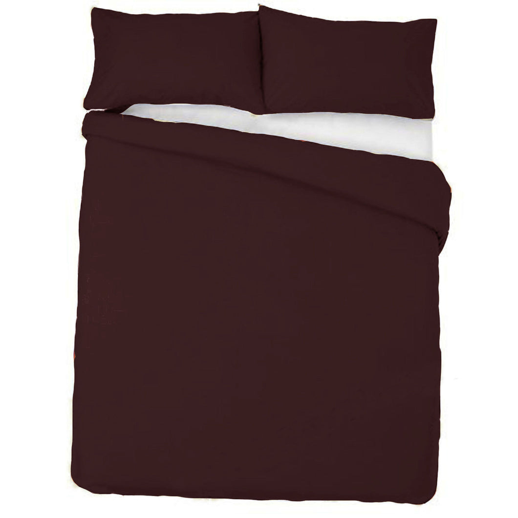 Plain Dyed Duvet Cover With Pillowcase Reversible Bedding Set