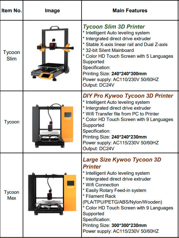 Tycoon 3D Printer