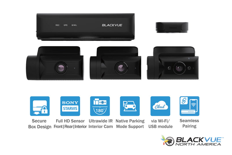 Shop BlackVue DR770X BOX Triple Dashcam + Secure Recording Unit