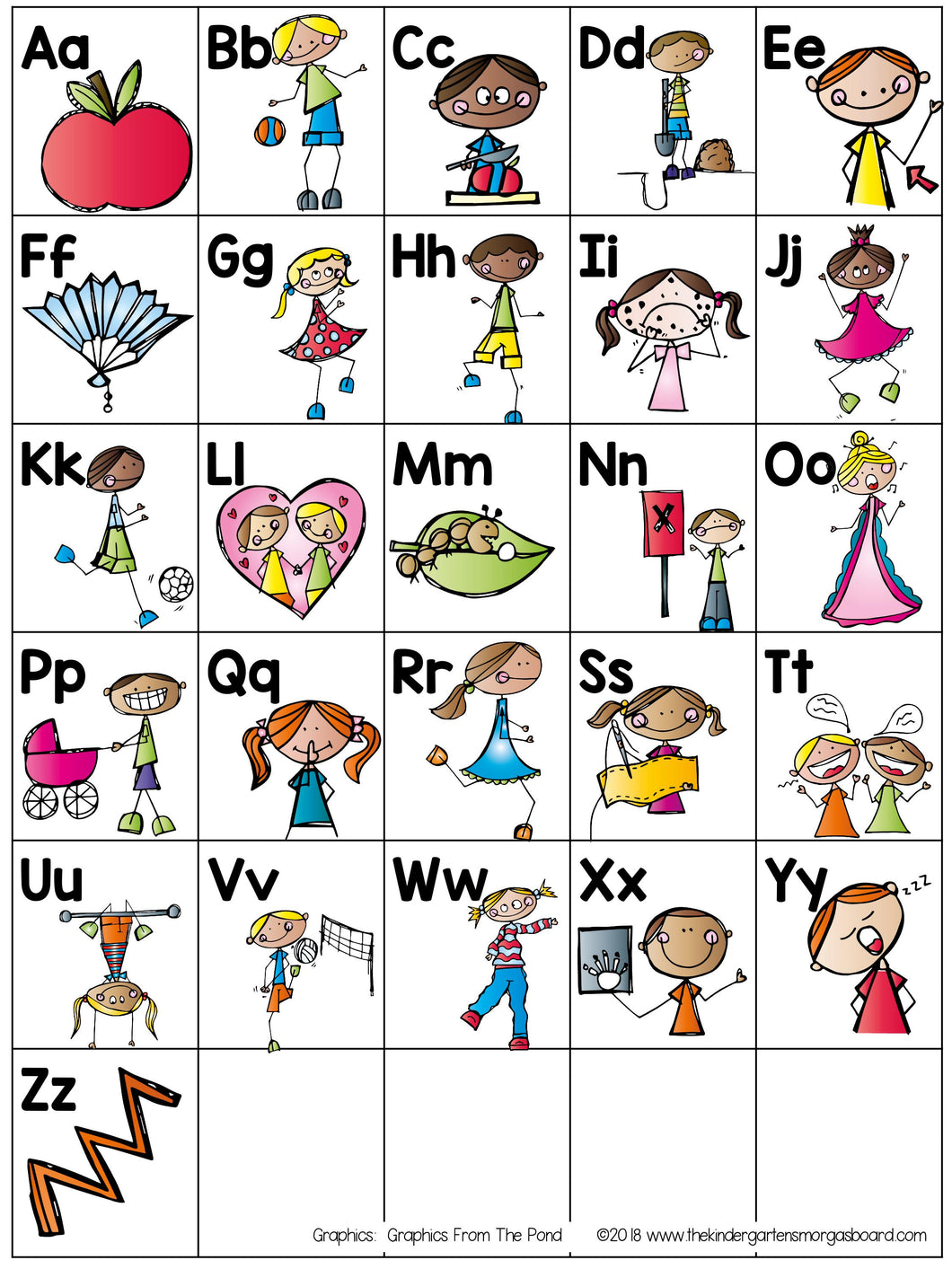 Alphabet Chart The Kindergarten Smorgasboard Online Store