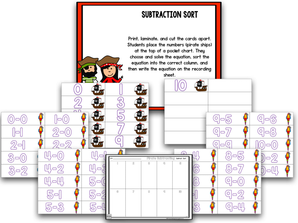 Pirate Subtraction – The Kindergarten Smorgasboard Online Store