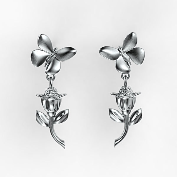'Rose and Brimstone' Ear Droppers. – tinybird