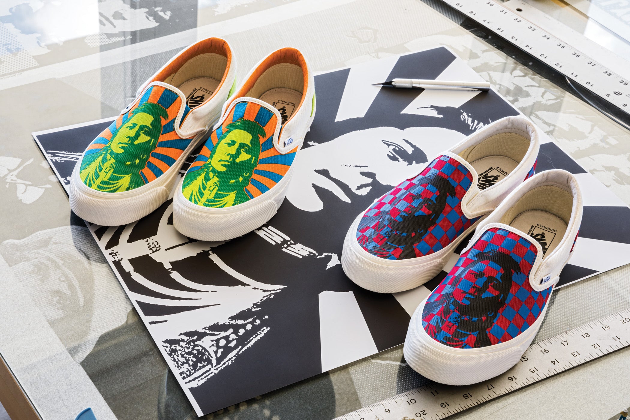 vans x john van hamersveld slip on