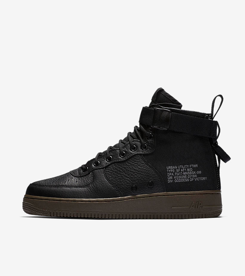 sf air force 1 mid black dark hazel