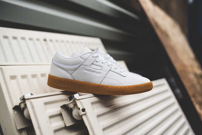 reebok club workout gum sole trainers in white