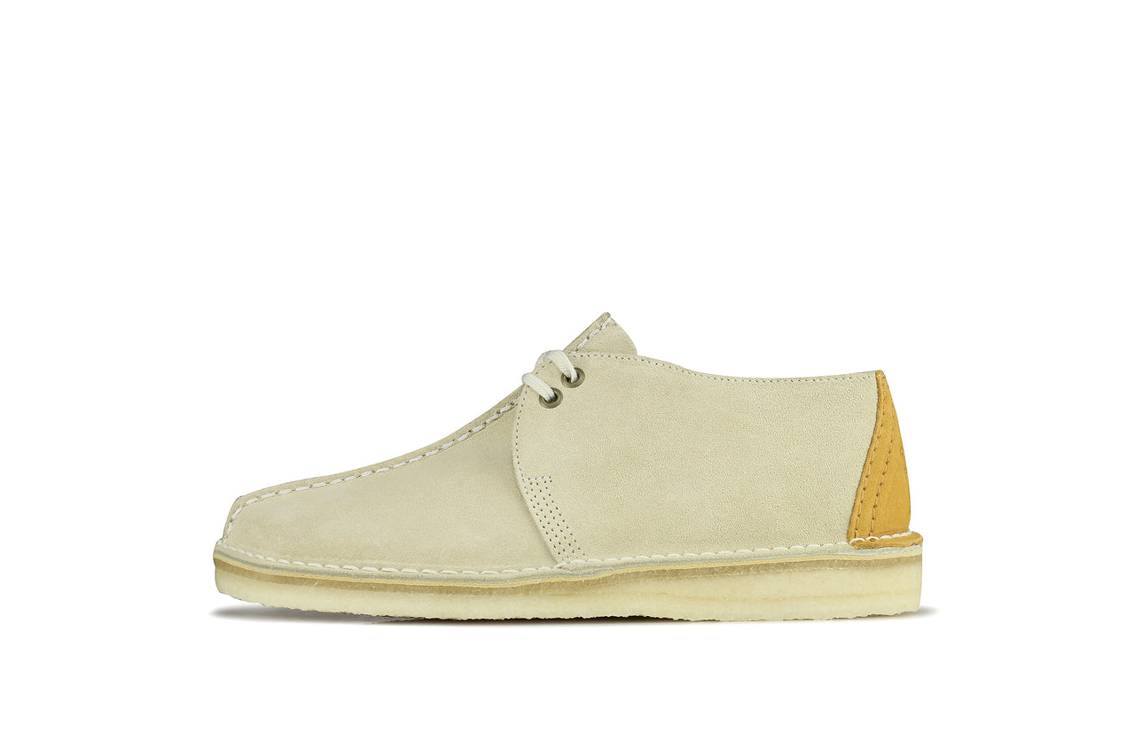 white clarks desert trek