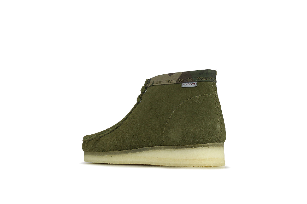 olive green clarks wallabees