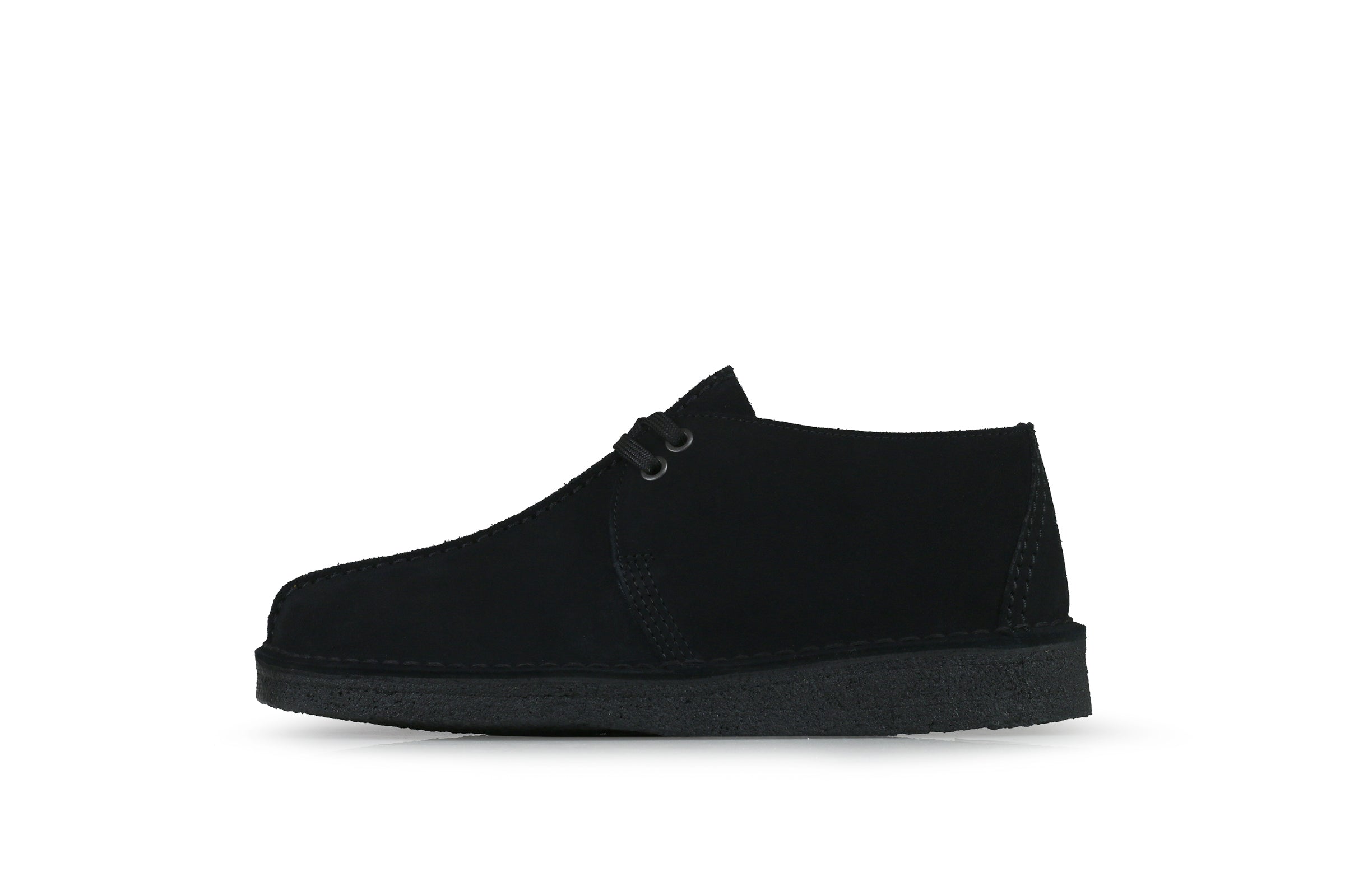 black leather wallabees