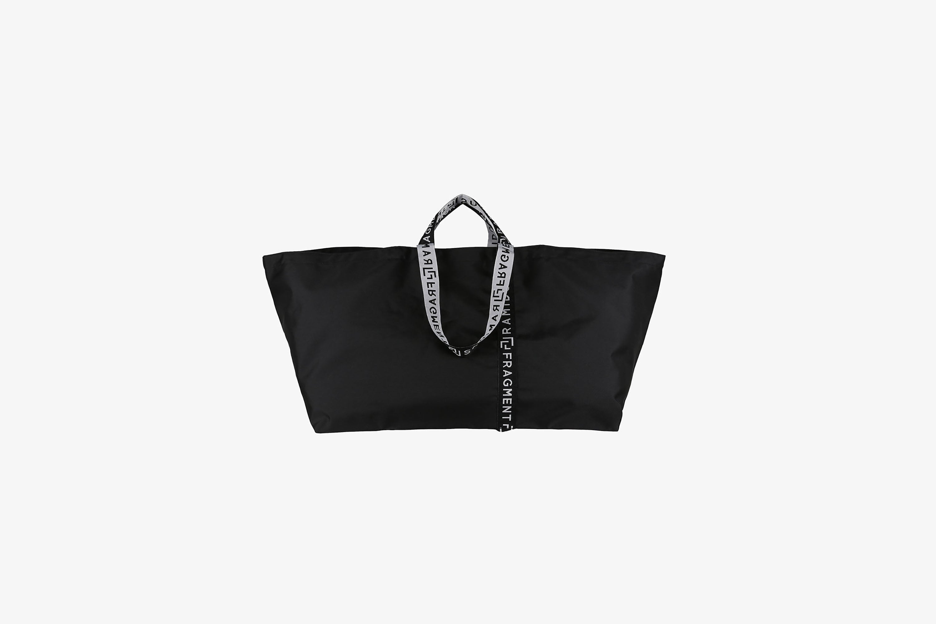 XL black nylon shopper bag