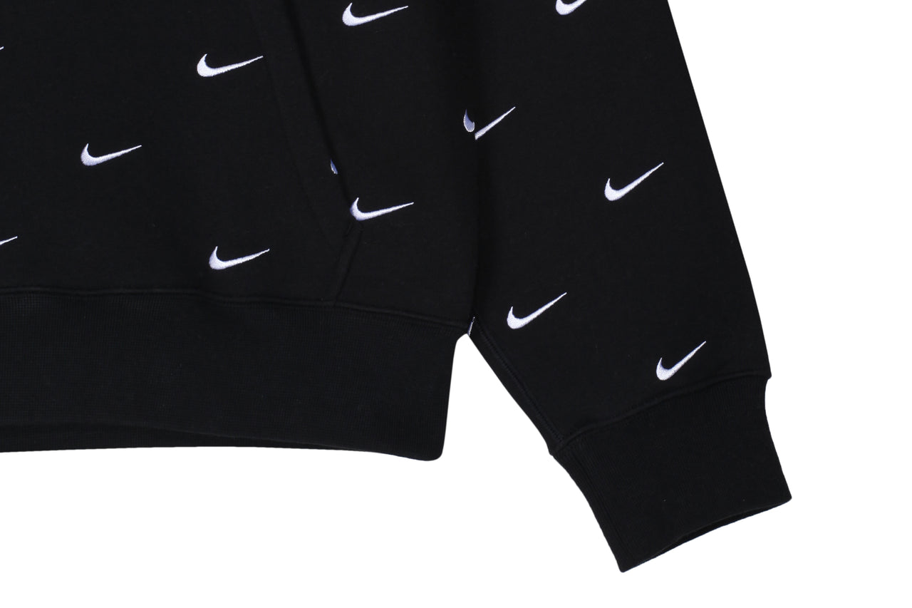 nike nrg swoosh logo hoodie black