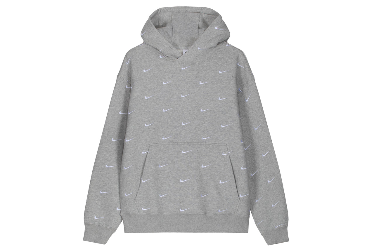 nike nrg swoosh logo hoodie grey