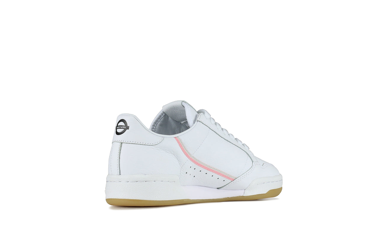 adidas originals continental 8's tfl northern hammersmith line trainers in white