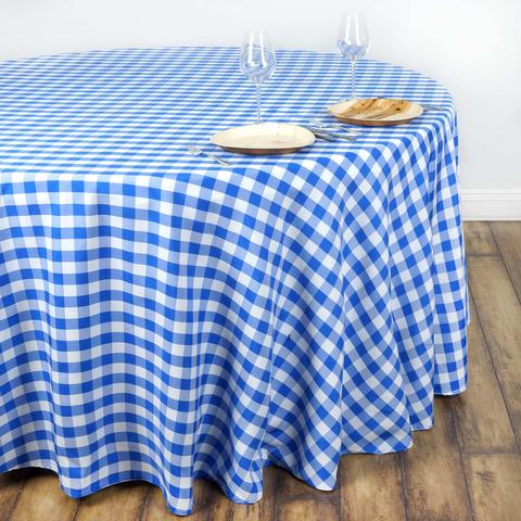 Polyester Checkered Round Tablecloth