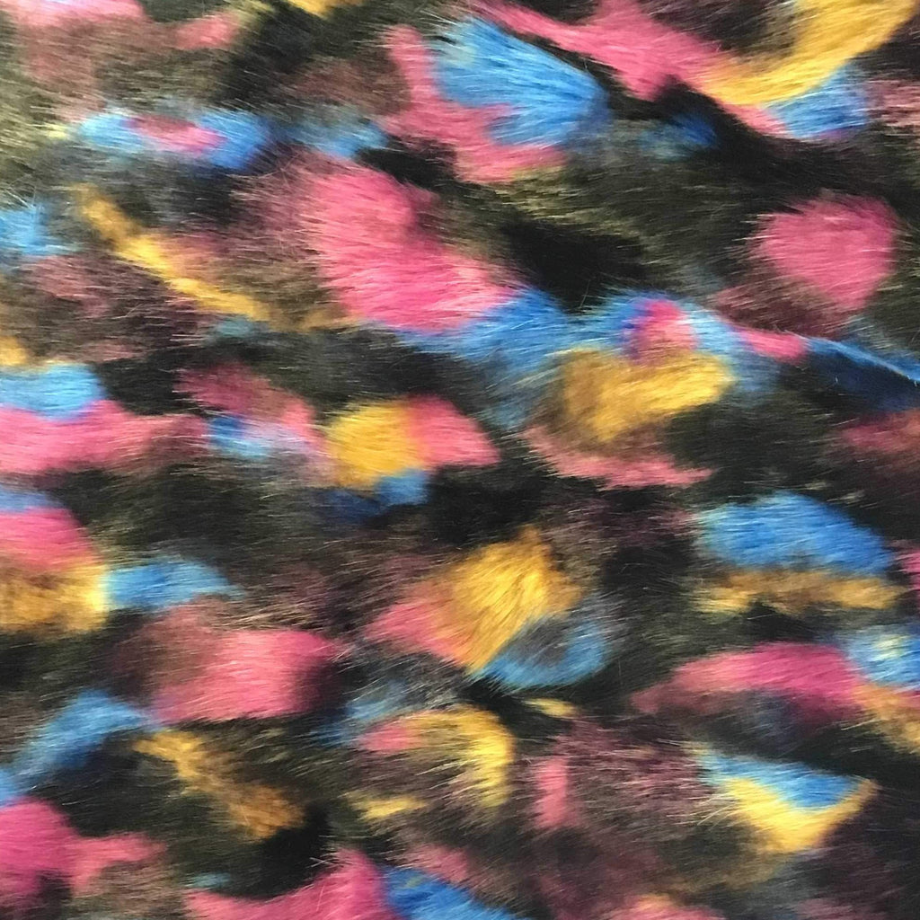Mulitcolor 2 Mountain Faux Fake Fur Long Pile Fabric | iFabric