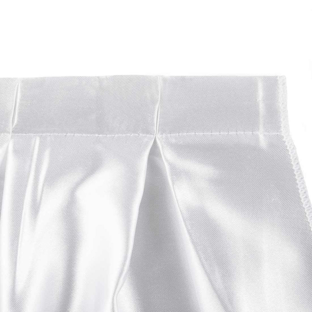14 Ft. White Accordion Pleat Bridal Satin Table Skirt | iFabric