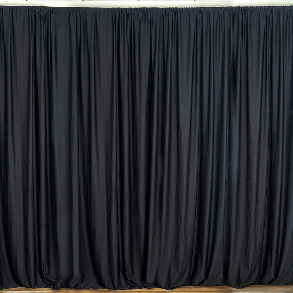 10 Ft x 10 Ft Black Polyester Backdrop Drapes Curtains 2 Panels 5x10 ...