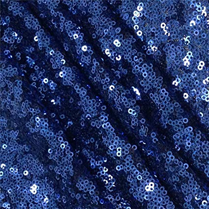 Navy Blue Mini Glitz Sequin Mesh Fabric | iFabric