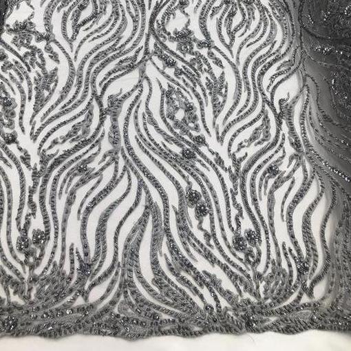 silver sequin lace fabric