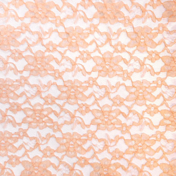 Peach Raschel Lace Fabric Ifabric