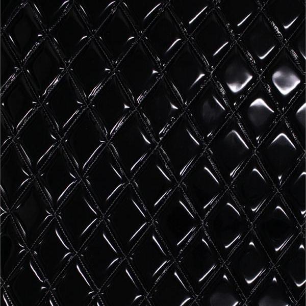 Black Glossy Quilted Vinyl Fabrics iFabric