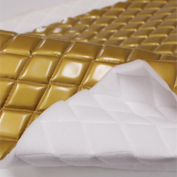 Gold Matte Dull Quilted Vinyl Fabrics | iFabric