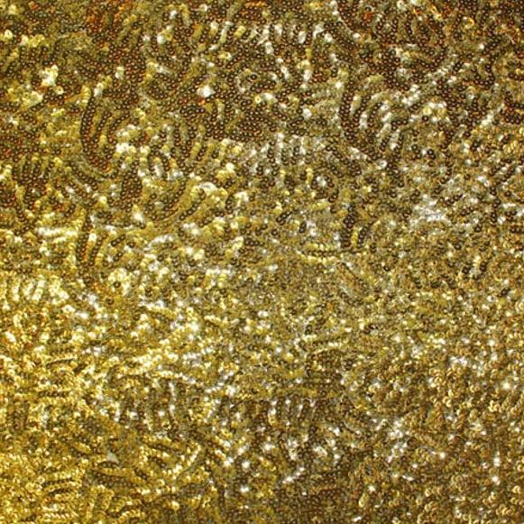 Gold Seaweed Glitz Sequin Mesh Fabric | iFabric