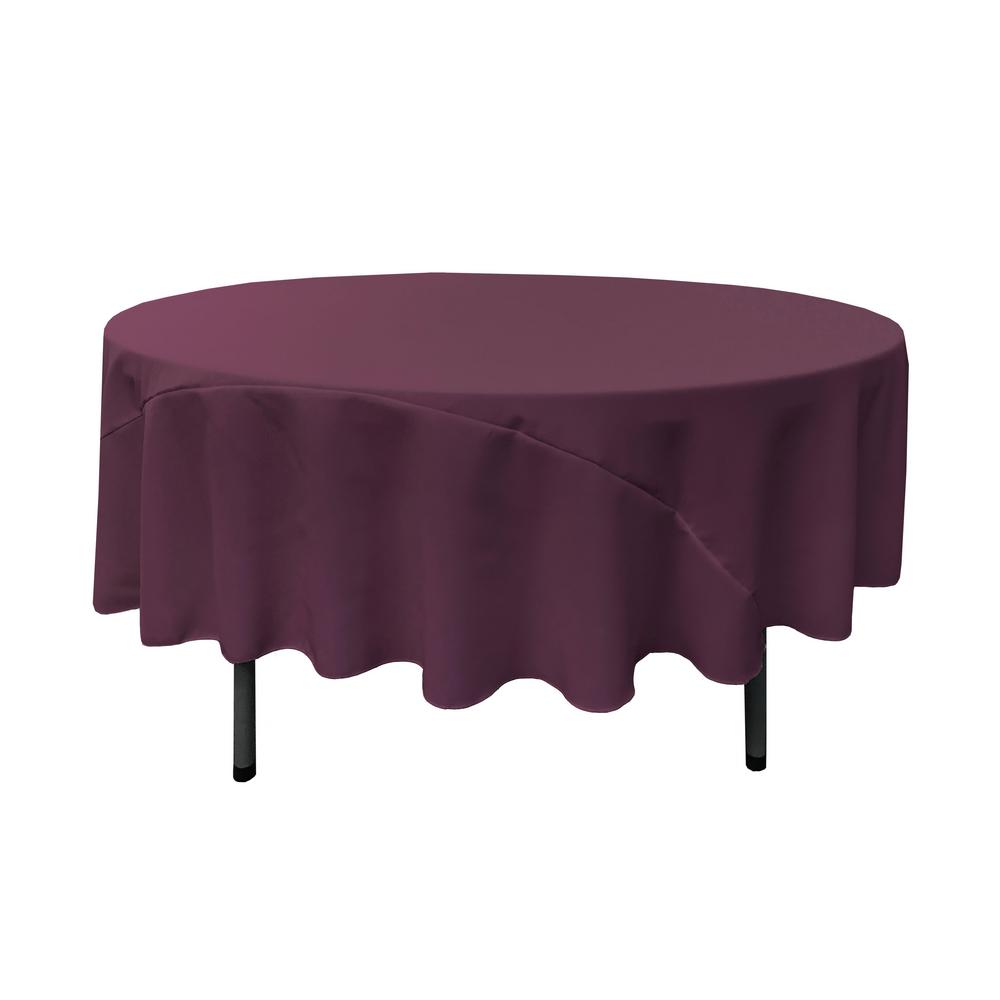 90" Eggplant Polyester Round Tablecloth iFabric