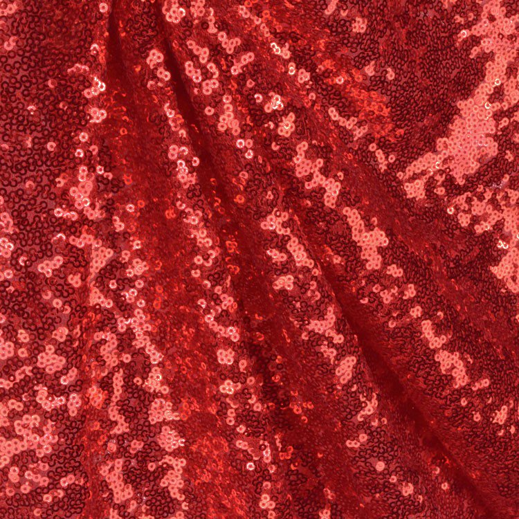 Red Mini Glitz Sequin Mesh Fabric | iFabric