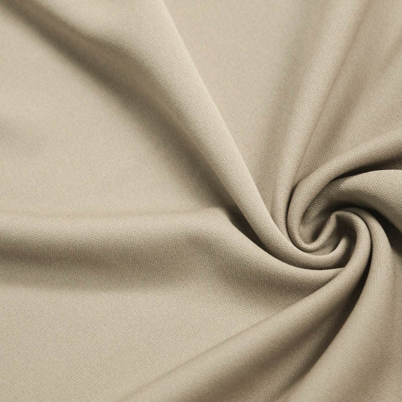 Taupe Solid Stretch Scuba Double Knit Fabric | iFabric