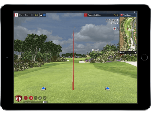 flightscope mevo+ with E6 golf simulation software