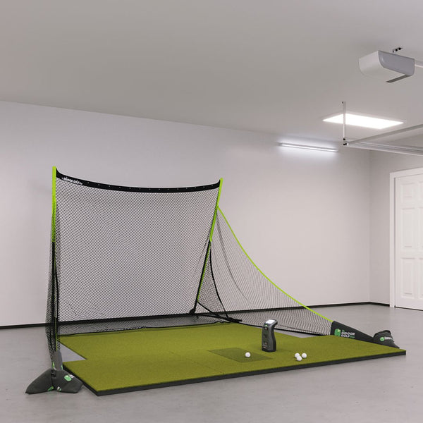 Bushnell Launch Pro Training Golf Simulator Package with SIGPRO Softy 4' x 10' Golf Ma.