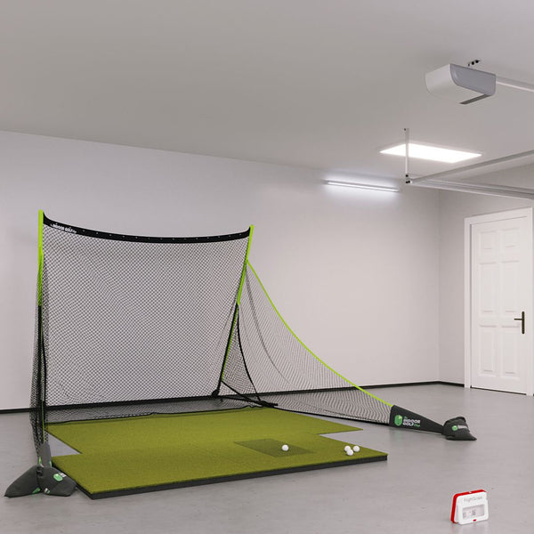 FlightScope MEVO+ Training Golf Simulator Package with SIGPRO Softy 4' x 7' golf mat