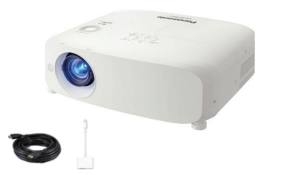 Panasonic PT-VZ580U Golf Simulator Projector with HDMI and Lightning to HDMI Adapter