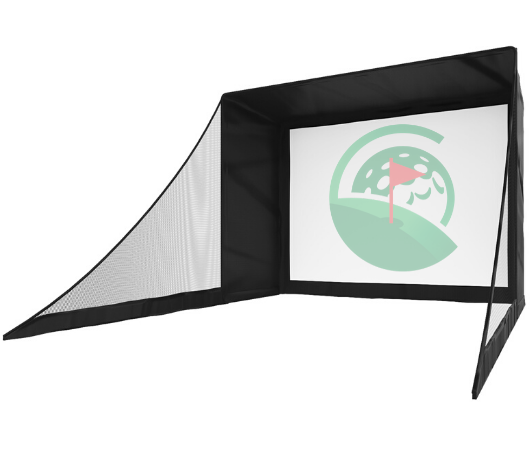 SIG10 Golf Simulator Enclosure with Side Barriers Side View