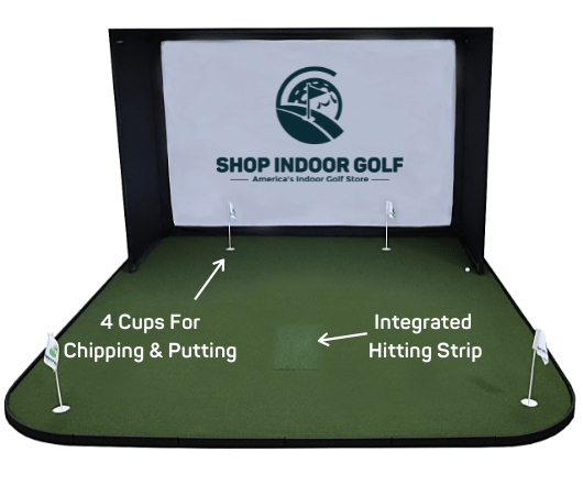 Golf Simulator Flooring With Integrated Hitting Mat Strip