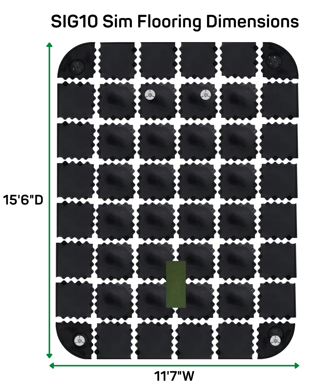 SIG10 golf simulator flooring dimensions