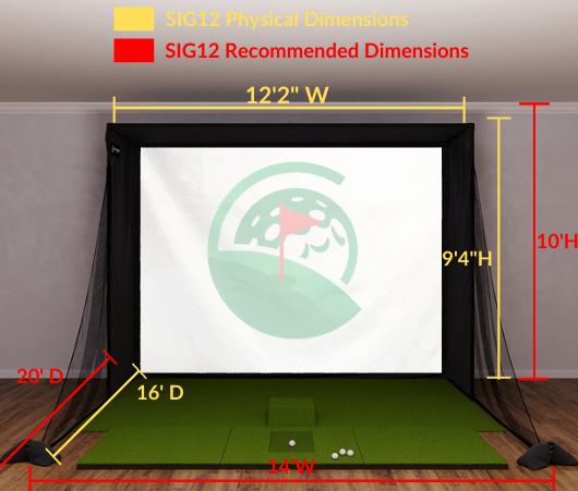 SIG12 Golf Simulator Studio Dimensions