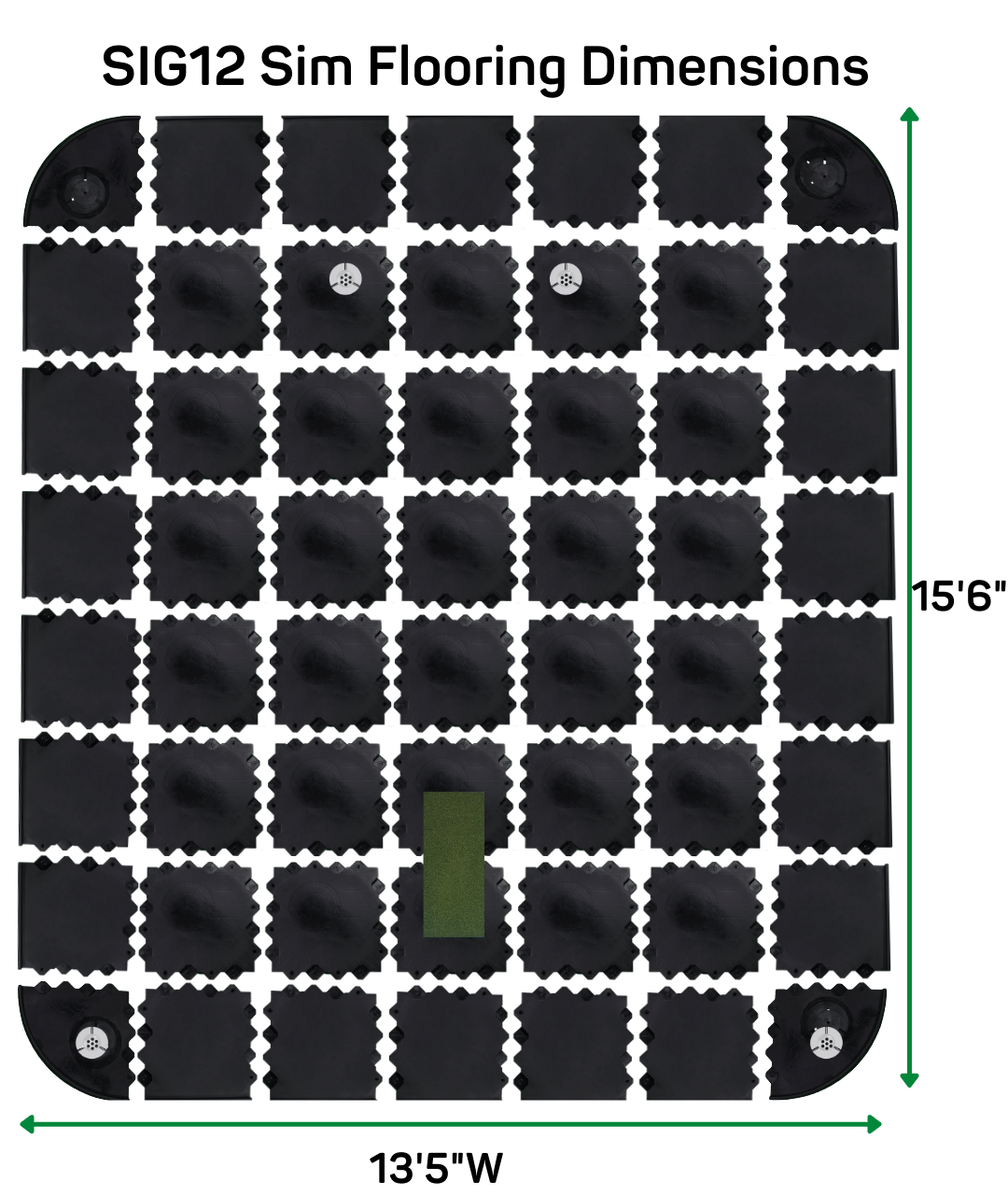 SIG12 Golf Simulator Flooring Dimensions