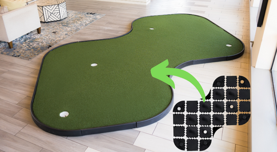 SIGPRO Double Break Putting Green with Dimensions