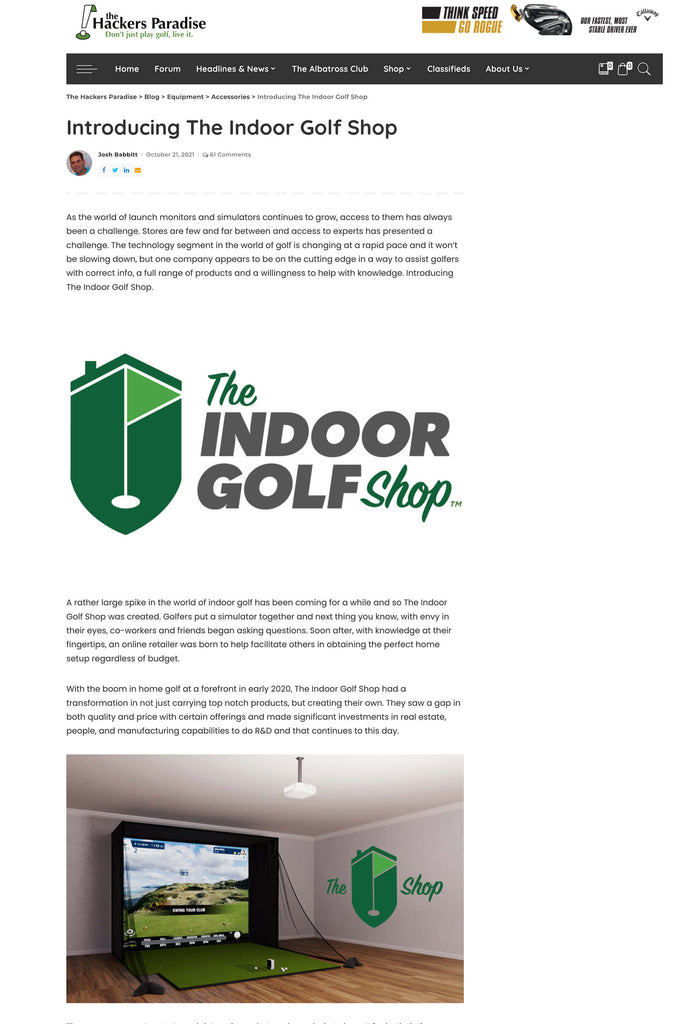 The Hackers Paradise features the Indoor Golf Shop
