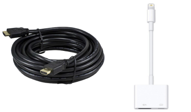 HDMI Cable and Lightning to HDMI