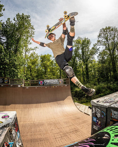 Tyler Dick Skateboarding on a vert ramp