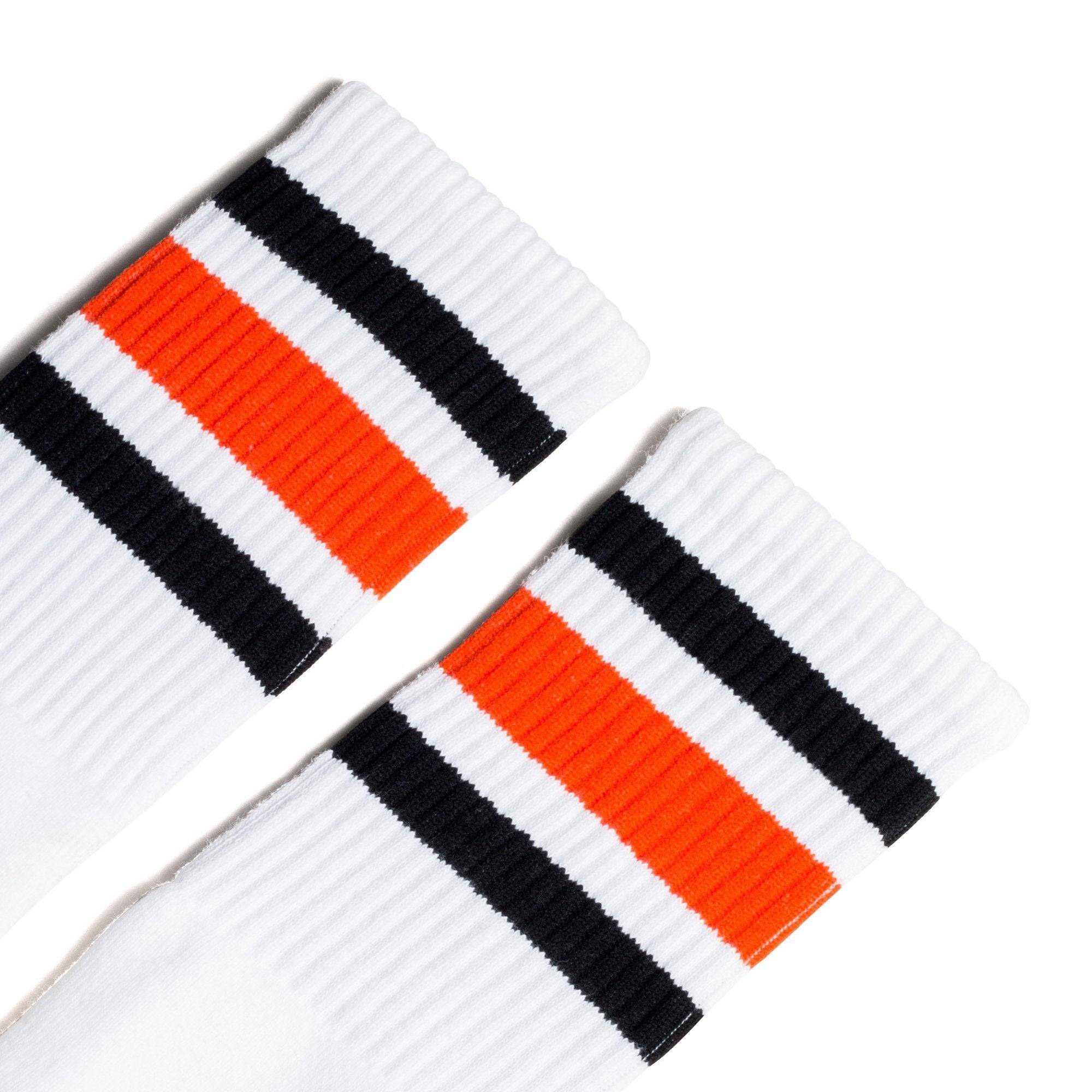 SOCCO I Black and Orange Striped Socks I Made in USA – SOCCO®