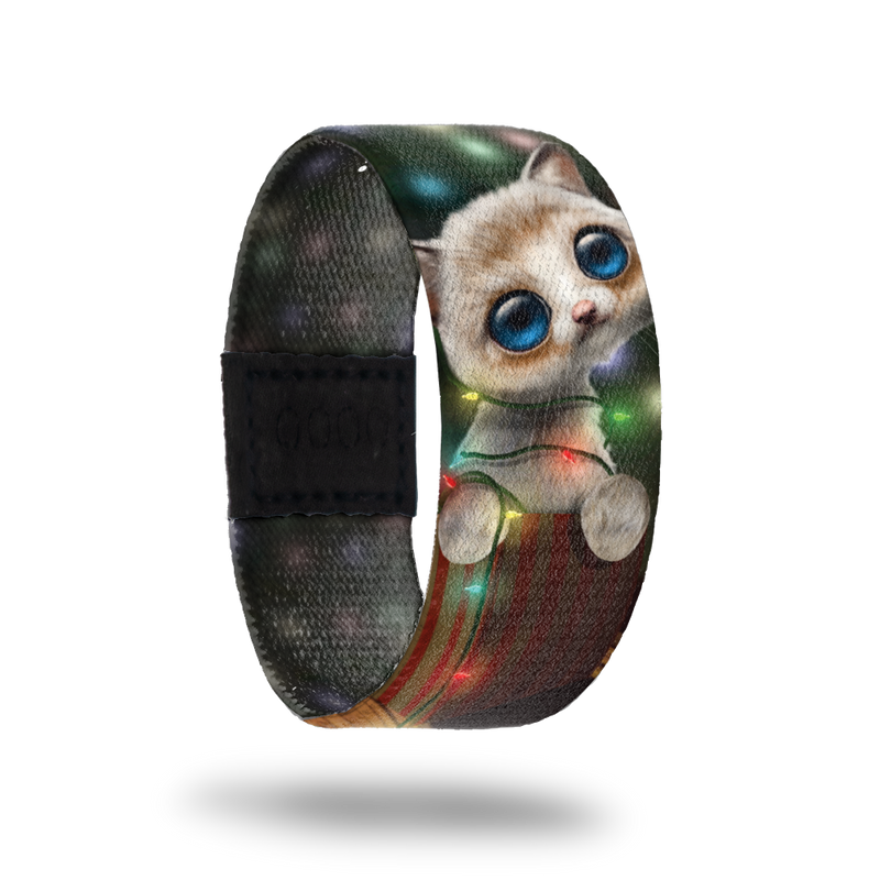 All I Want For Christmas Is You-Sold Out-ZOX - This item is sold out and will not be restocked. A white furry kitten with giant blue eyes, sitting ina gift box with lights all around her. Inside is the same and says All I Want For Christmas. 