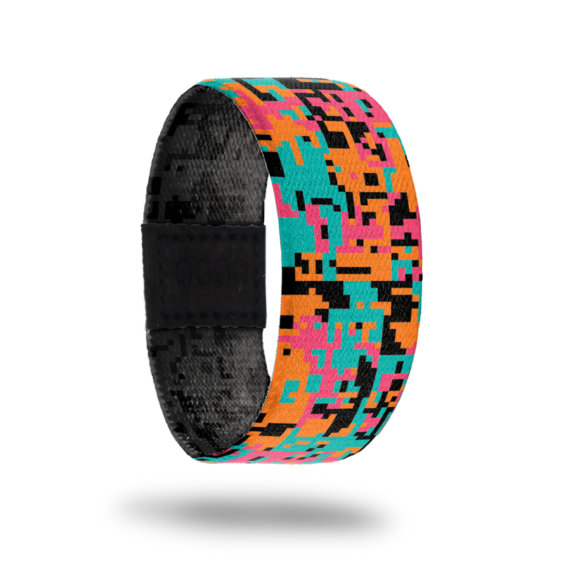 AlamoCity-Sold Out-ZOX - This item is sold out and will not be restocked. Teal, pink, orange and black digital camo. The inside is black and grey digital camo and reads AlamoCity.