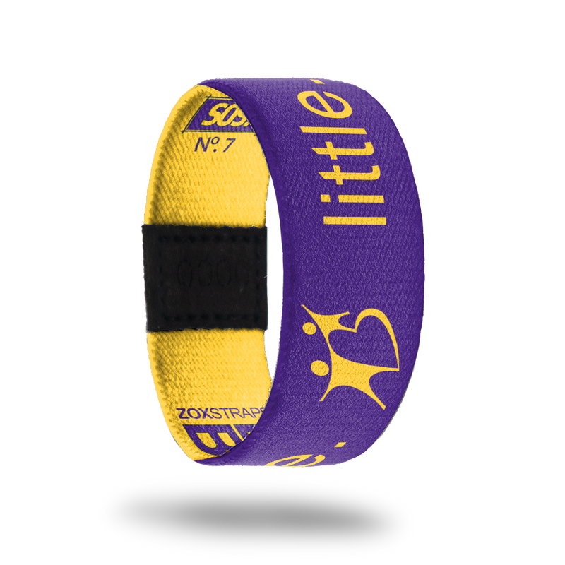 BBBS LA – Little.-Sold Out-ZOX - This item is sold out and will not be restocked. Outside Design Purple with yellow "little" typography and yellow Big Brothers Big Sisters logo next to it. Inside Design Yellow with purple "BBBS LA" typography and BBBS logo.