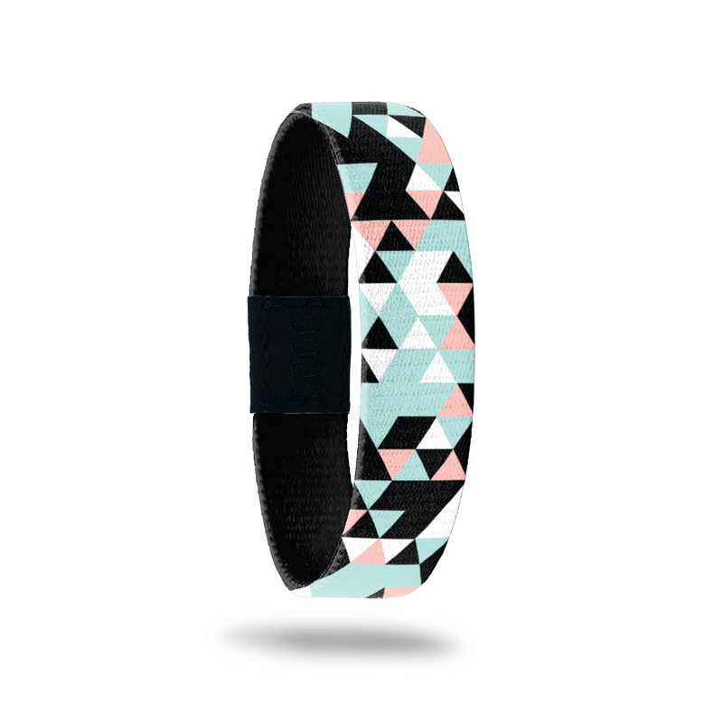 Prism design in white, black, coral and teal colors. Inside is solid black and reads Better Today. 