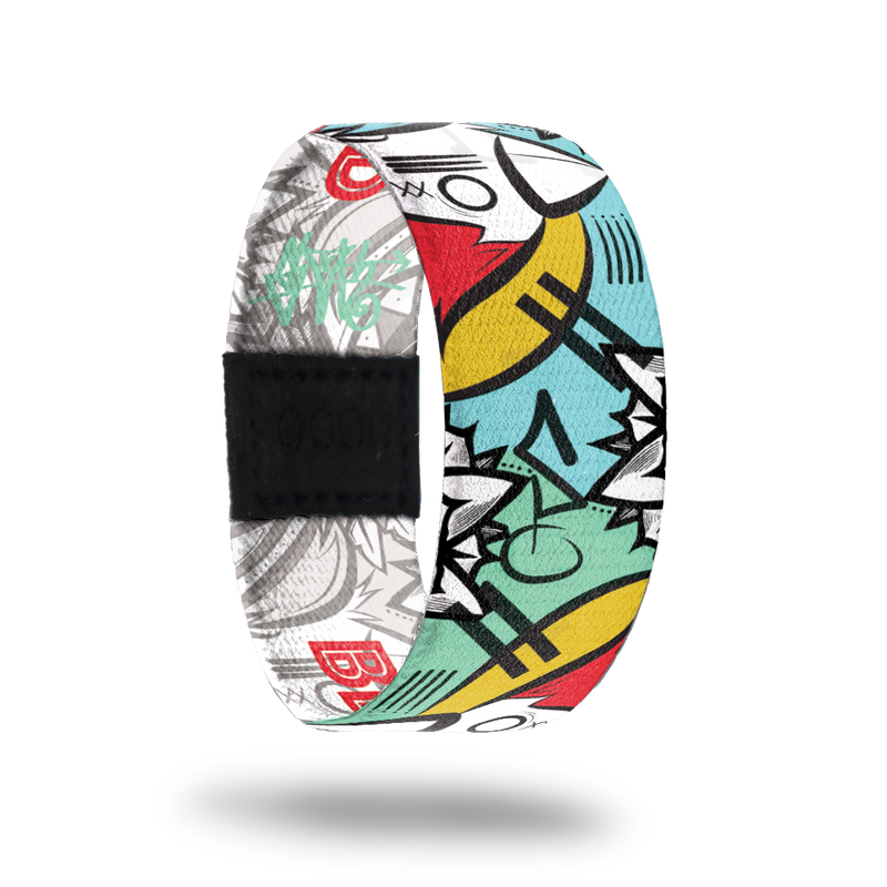 Beautiful Mind-Sold Out-ZOX - This item is sold out and will not be restocked. White strap with primary colored graffiti  all over. Inside is the same in white and grey and reads Beautiful Mind. 