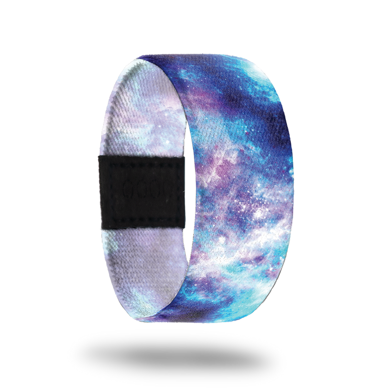 Bigger Than Me-Sold Out-ZOX - This item is sold out and will not be restocked. Blue and teal space watercolor with hints of pink and purple. Inside is mostly white and reads Bigger Than Me. 