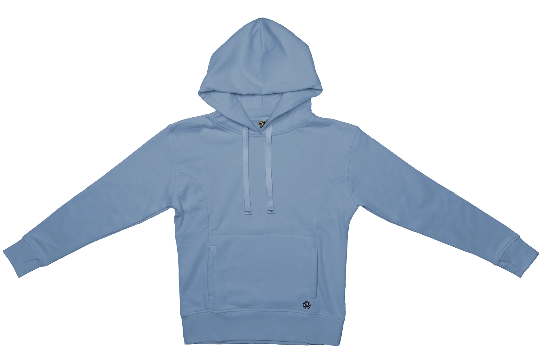 ZOX hoodie with kangaroo pocket. Shown in grayish blue/